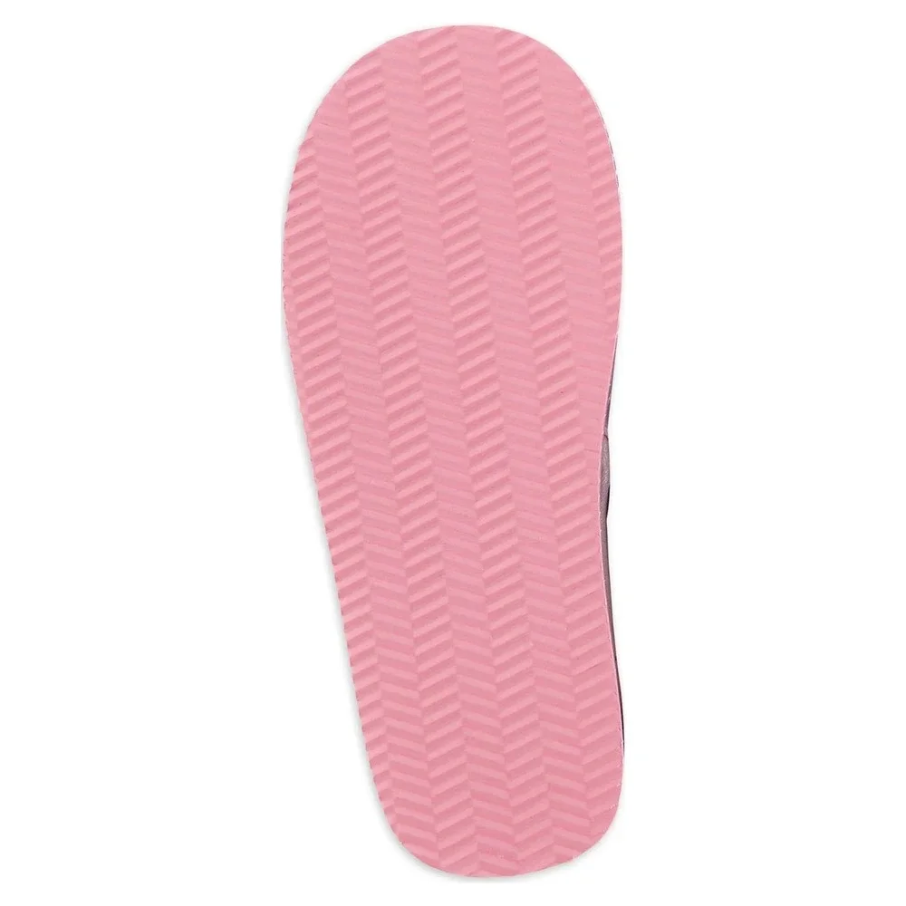 Justice Girls Slip On Scuff Slippers Size 6 Outdoor/ Indoor Metallic